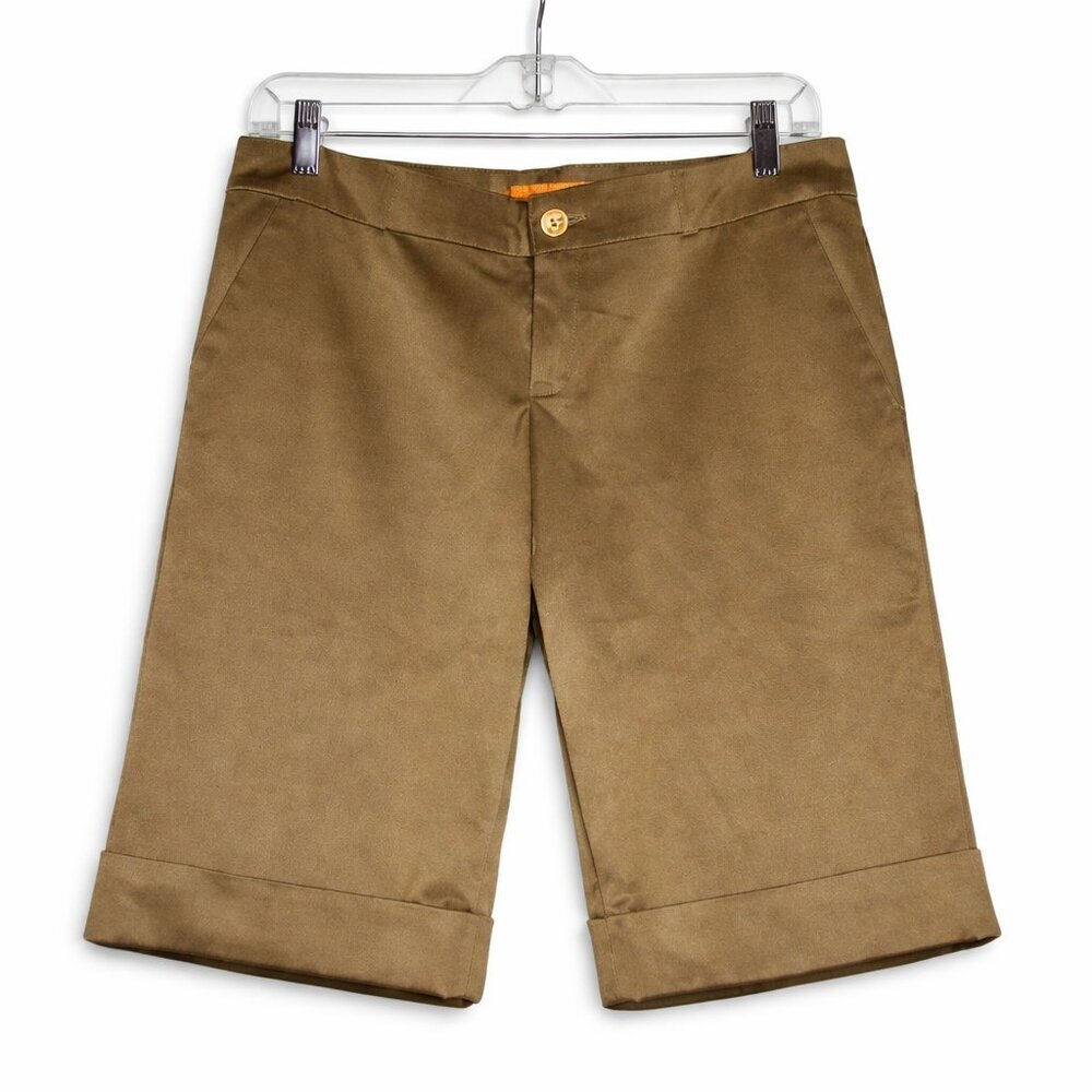 ROBERTA FREYMANN Bermuda Brown Cuffed Shorts Sz M